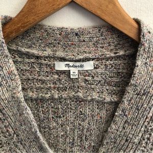 MADEWELL Cardigan XS Colorfleck Grandpa Knit Single Button Wool Silk Blend
